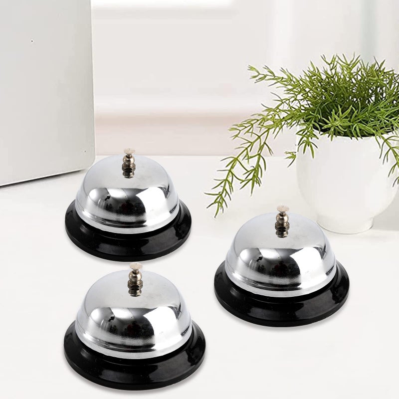 Fasmov 6 Pack 3.4 Inch Diameter Call Bells, Chrome Finish Customer Service Bell, Desk Bell Service Bell for Hotels, Schools, Hospitals, Customer Service, Warehouses - Image 5